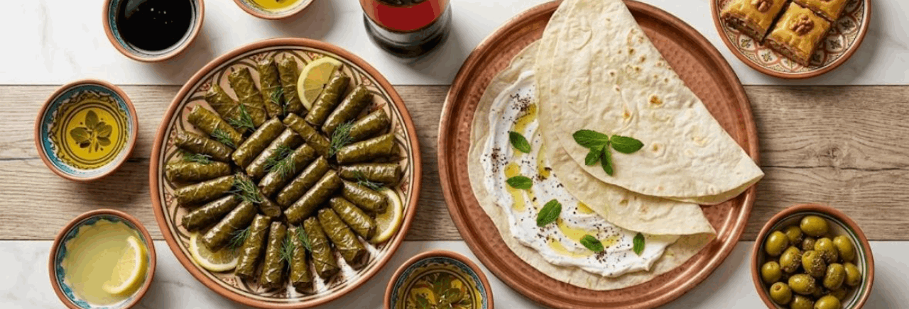 הטעם הביתי של איסקוב - פיתה דרוזית, עלי גפן, כרוב ממולא וקובה אילת מטבח ביתי באילת