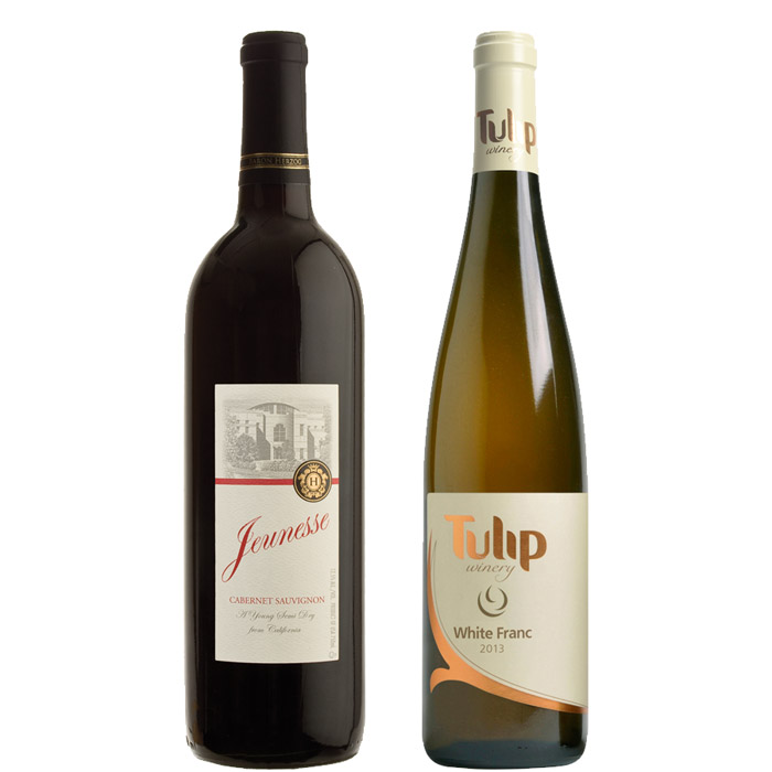 ווייט פרנק 2013 של יקב טוליפ וג'נס קברנה סוביניון 2012 של יקב הרצוג. צילום יקב הרצוג: יח