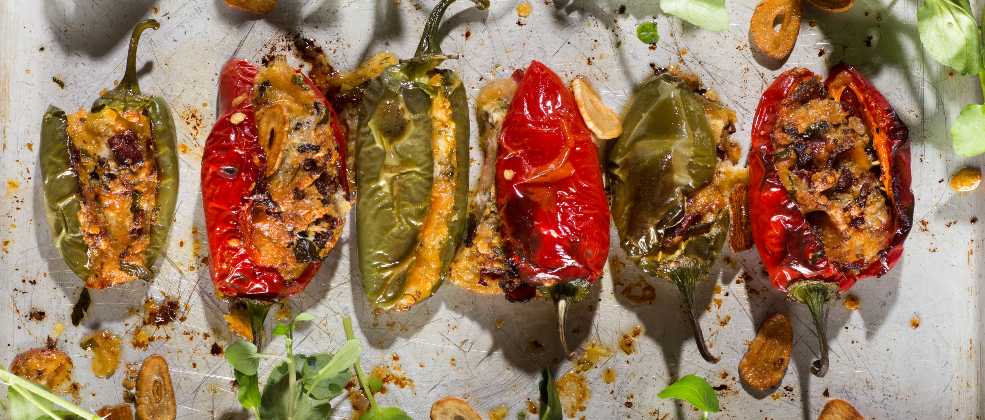 פלפלונים ממולאים בגבינות של השף רועי אברהם (צילום: באדיבות השף)
